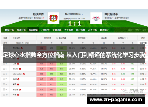 足球心水指数全方位指南 从入门到精通的系统化学习步骤 足球心水指数全方位指南 从入门到精通的系统化学习步骤
